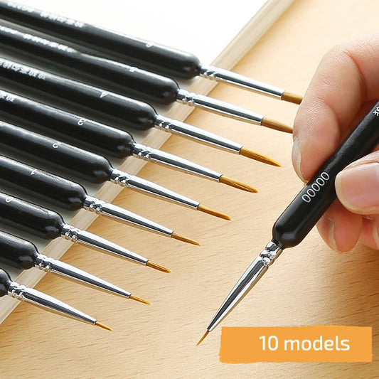 10PCS Miniature Hook Line Art Paint Brush Set