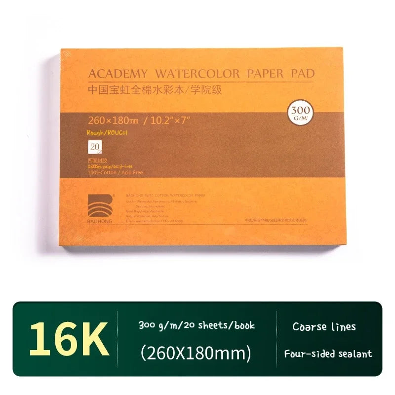 100% Cotton Watercolor Paper – 300gsm, 20 Sheets