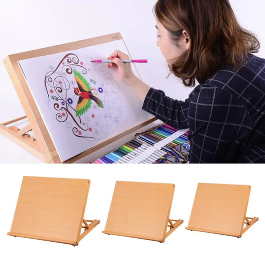 Adjustable Wooden Tabletop Easel – Perfect for Artists & Beginners