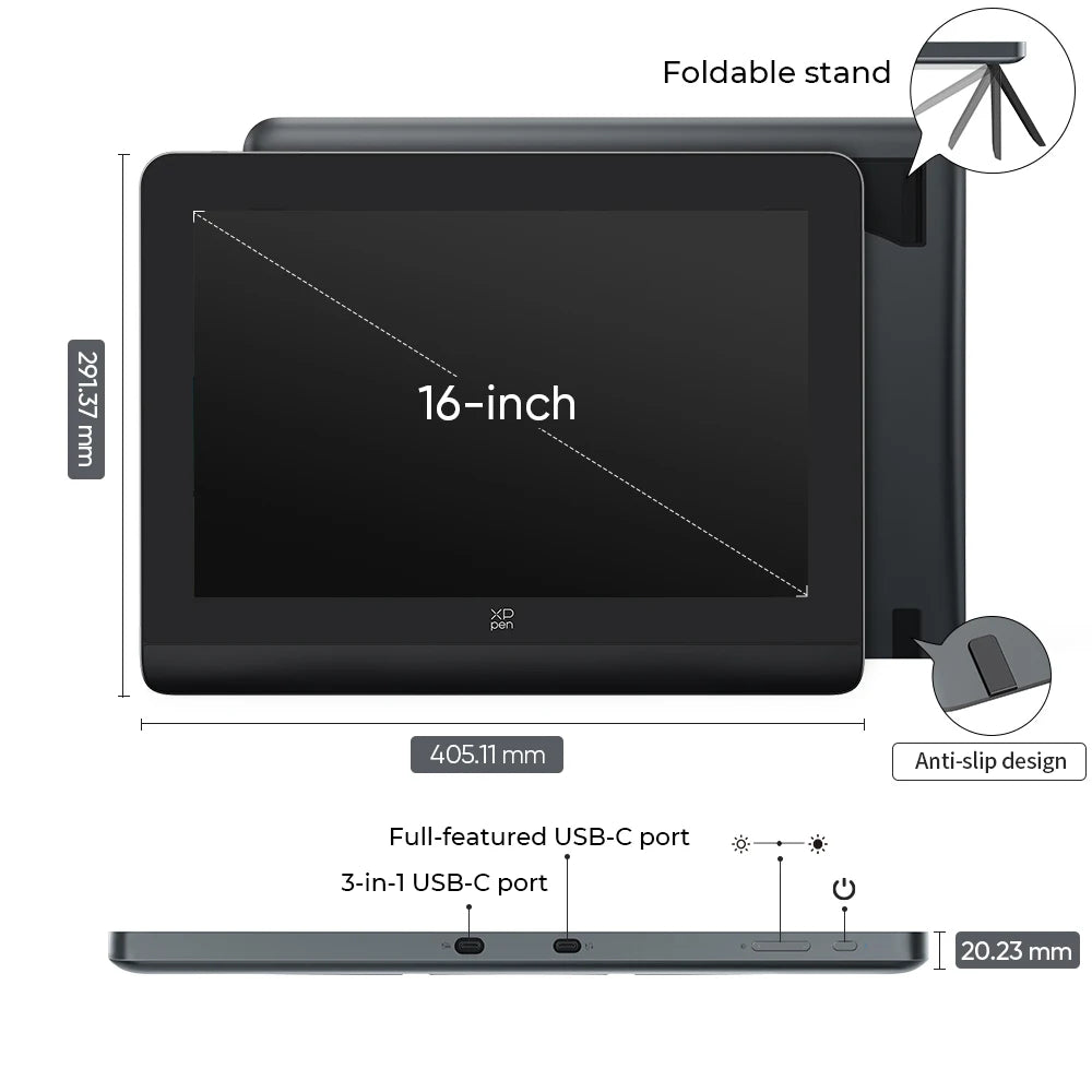 XPPen Artist Pro 16 (Gen 2) – 16K Pressure Levels Graphics Tablet