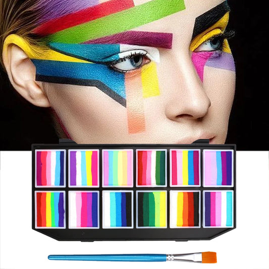 12-Color Water-Soluble Face & Body Paint Palette