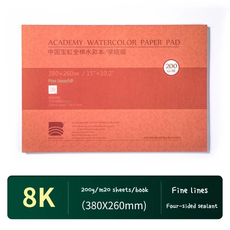 100% Cotton Watercolor Paper – 300gsm, 20 Sheets