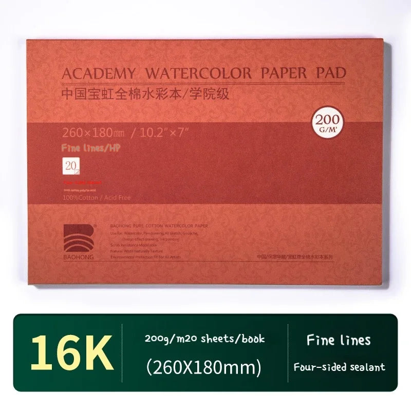 100% Cotton Watercolor Paper – 300gsm, 20 Sheets