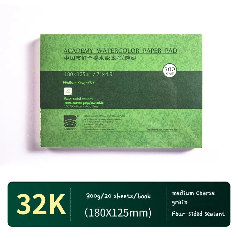 100% Cotton Watercolor Paper – 300gsm, 20 Sheets