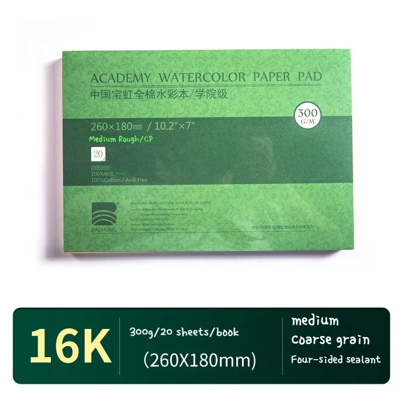 100% Cotton Watercolor Paper – 300gsm, 20 Sheets