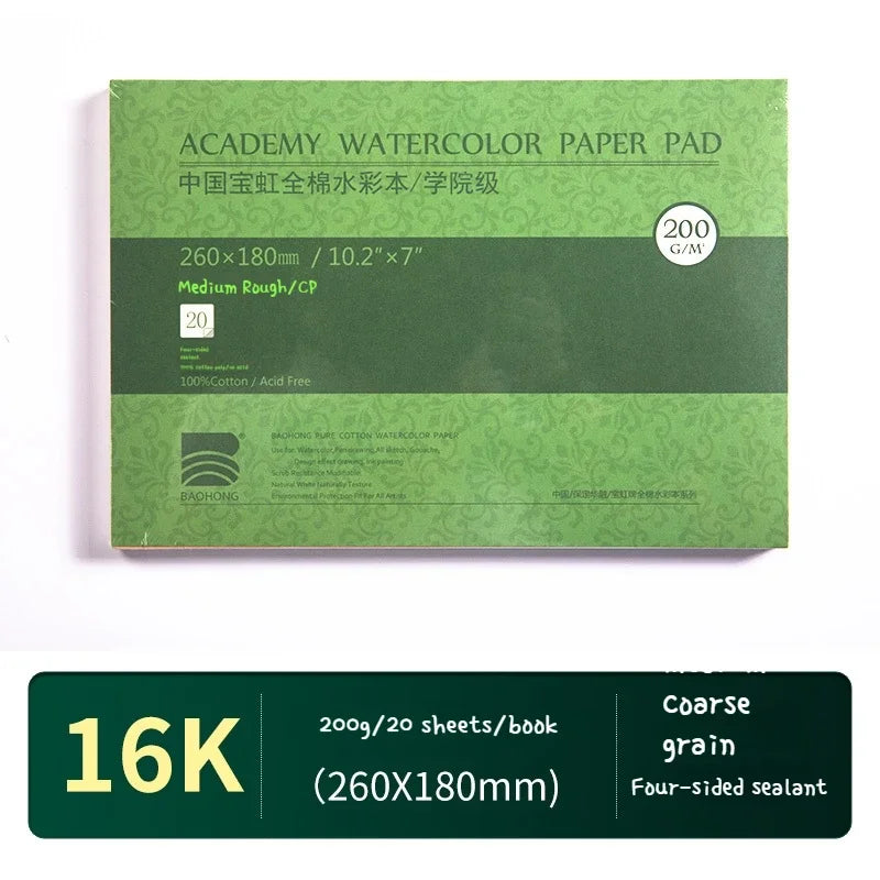 100% Cotton Watercolor Paper – 300gsm, 20 Sheets